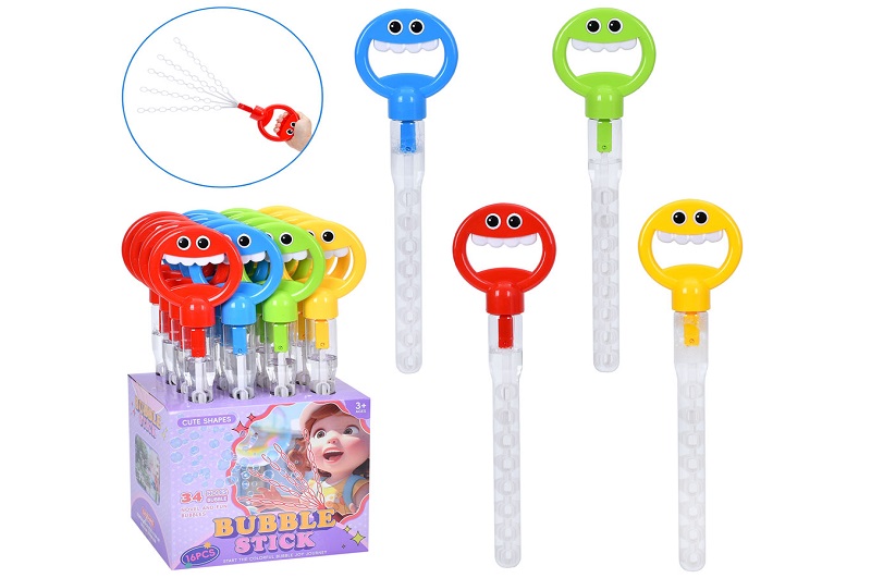 Мильні бульбашки 103A Упак16шт(96шт) меч, 44см, кришка-смайл, 16шт(4 кольори) в дисплеї, 25-44-19см