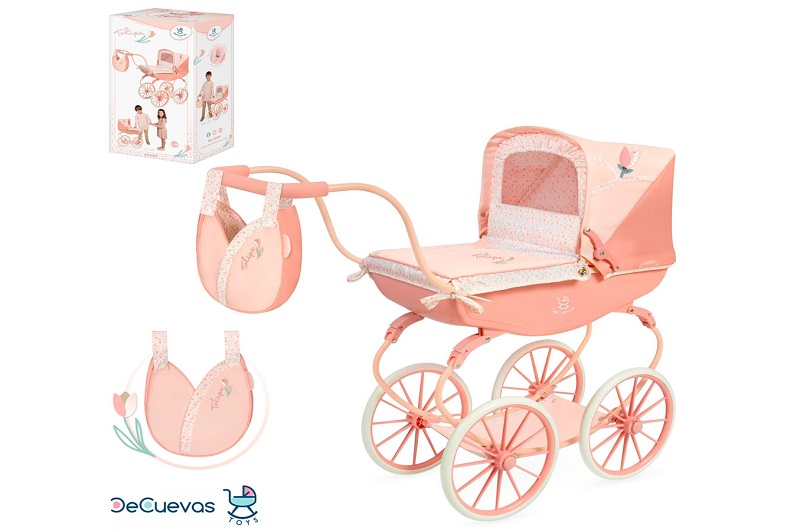 Коляска 87074 (3шт) для ляльки, класика, ш28-д80-в70см, висота до ручкт 68см,люлька 50-25, сумка, ко