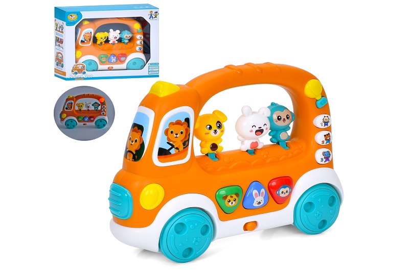 Гра 855-158A (24шт) автобус, 20см, 3 режими, музика, звук, звуки тварин, світло, 2 режими гучності,