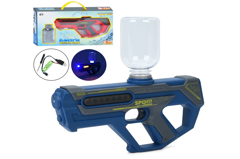 Водяний автомат 1005C (24шт) 25см, акум, світло, USBзарядне, 2 кольори, в кор-ці, 33,5-20-6,5см