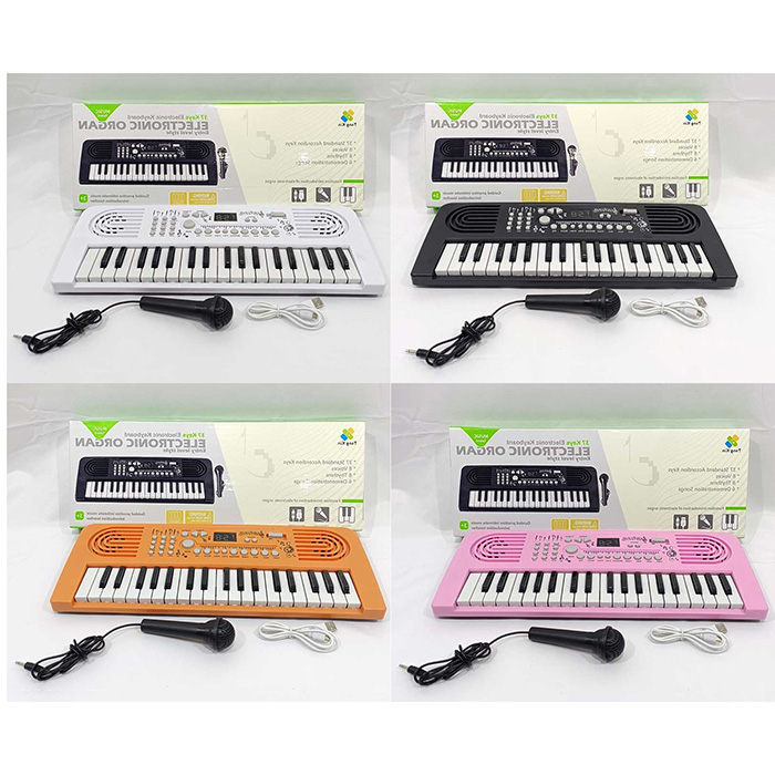 Синтезатор TX-379-B-F-H (24шт) 37клавіш, 43-17см, мікрофон, запис, музика, звуки тварин, регулятор г