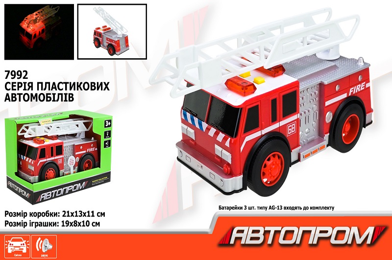 Машина АВТОПРОМ арт. 7992 (48шт) батар. світ., звук, короб.21*13*11см