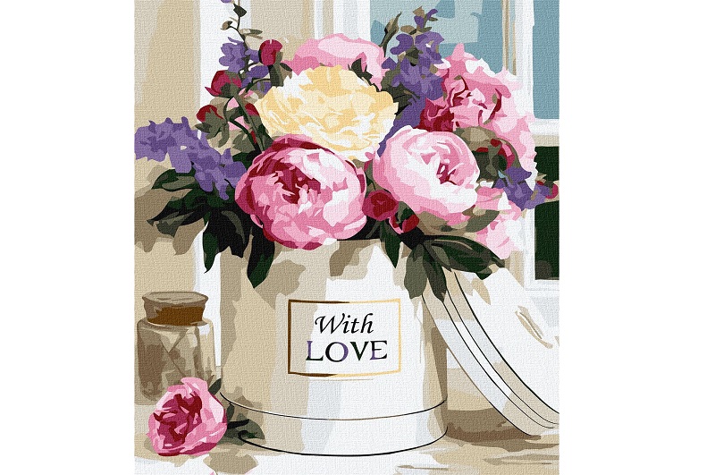 Картина по номерах Теплі квіткові відтінки" 40х50см  KHO3340"