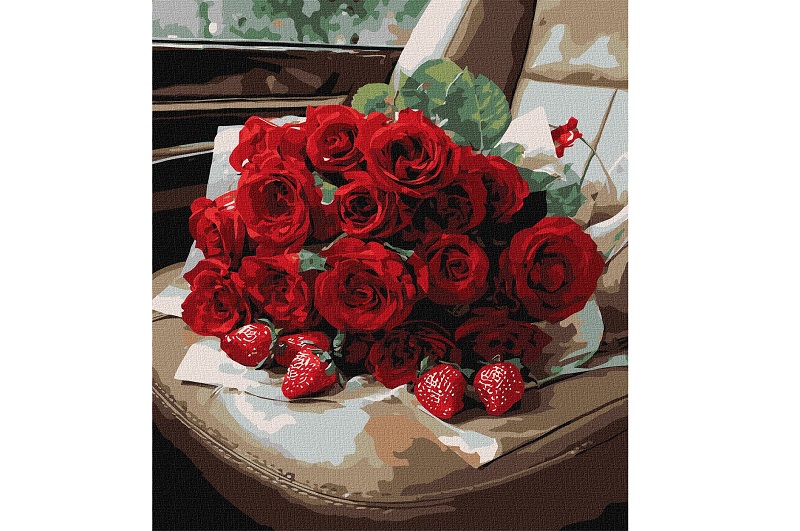 Картина по номерах Романтичний букет троянд" 40х50см  KHO3337"