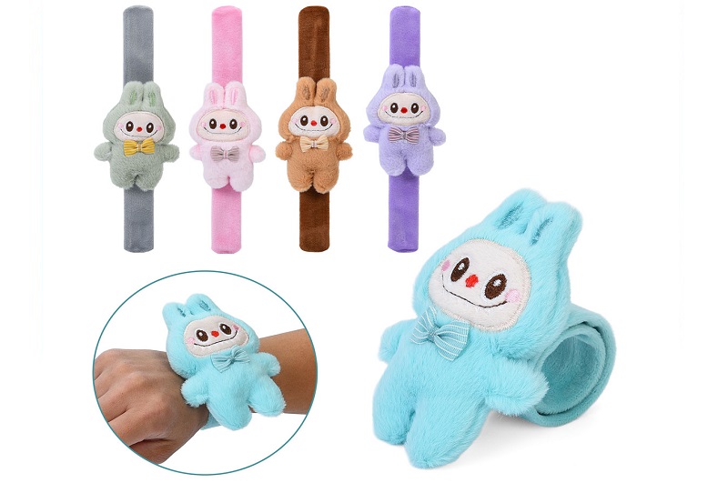 Браслет Bra0436 (140шт) LBB, 24см, фігурка/монстр 10см, плюш, 5 кольорів, у пакеті, 10-24-3см