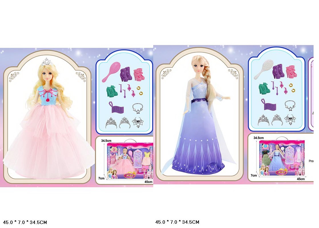 Лялька арт. 91062-5/6 (24шт/2)   типу Барбі, мікс2 , в наборі сукні, аксес короб. 45*7*35см