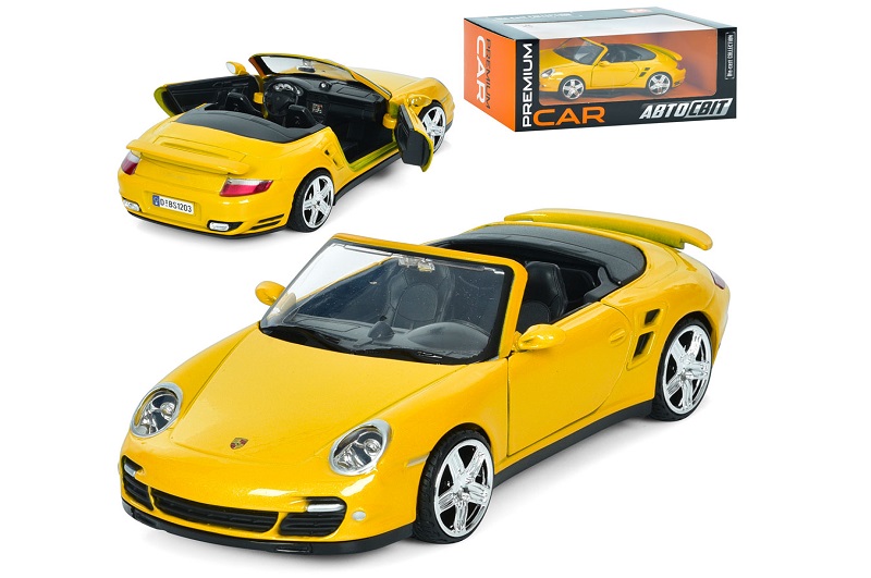 Машина AP-1932 (8шт) АвтоСвіт, 1:24, Porsche 911 Turbo Cabriolet, метал, 18см, відкриваються двері,