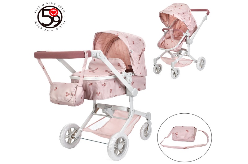 Коляска T742054 (4шт) для ляльки, трансформер, д67-ш42-в81см, люлька 57-29см, регул.ручка EVA, сумка