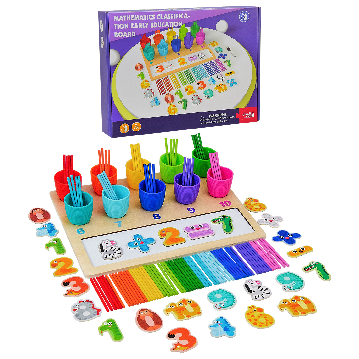 Дерев'яна іграшка арт. WD13019 (18шт) дошка для навчання в коробці 32,5*24*6 см