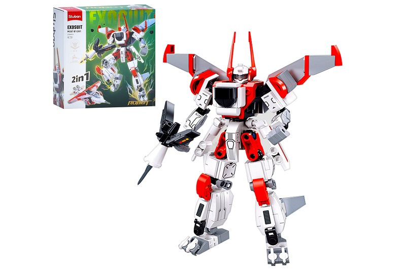 Конструктор SLUBAN M38-B1281 (32шт) 2в1 (робот 18,3см, літак), фігурка, 234дет, в кор-ці, 22-23,5-7с