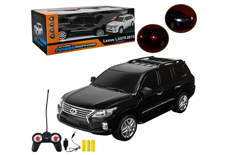 Машина р/к арт. PM2406BLACK (24шт),POWERMOTORS",1:24 LEXUS LX570,чорний колiр,світло, акум., короб."