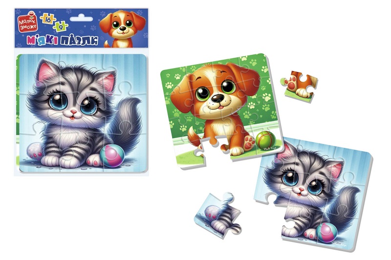 Гра розвиваюча Vladi Toys м'які пазли Котик та песик" VT1102-37"
