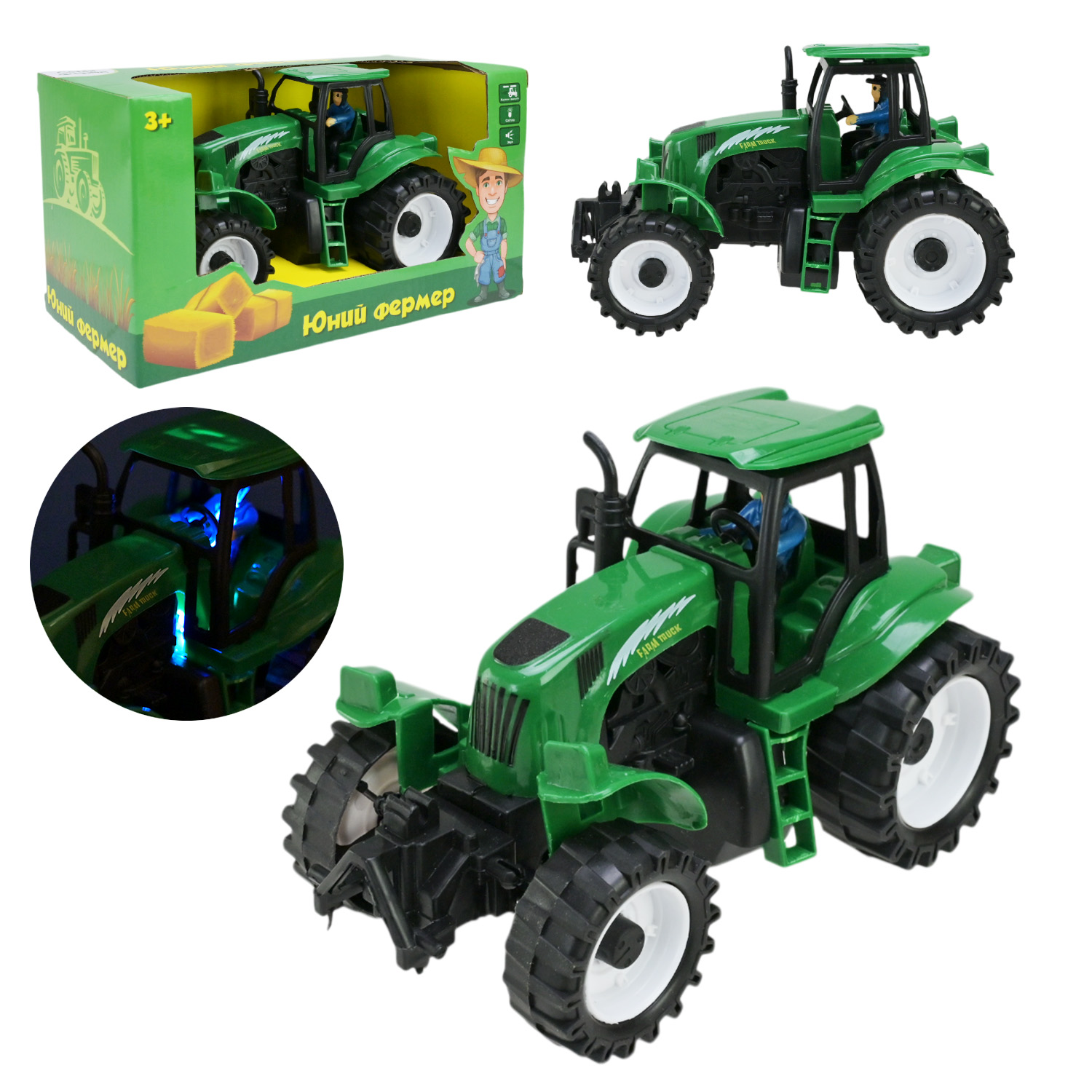 Трактор інерції. арт. 7941 (96шт/2) батар.,світло,звук,укр.упак.,у короб.23*11*12см