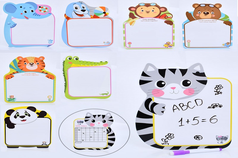 Досточка для малювання INT 0017 (240шт) 21-27см, двостороння, маркер, 8видів(тварини), у пакеті, 25,