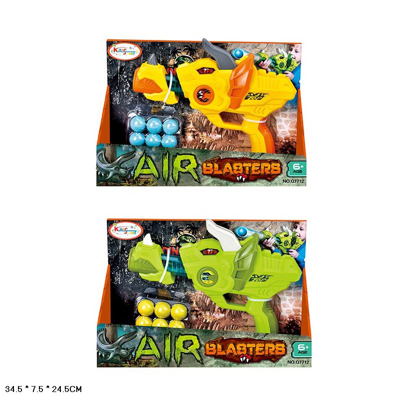 Бластер арт. Q7712 (24шт)   2кольри,стріляє поролон. снарядами,6кульок короб. 34,5*7,5*24,5см