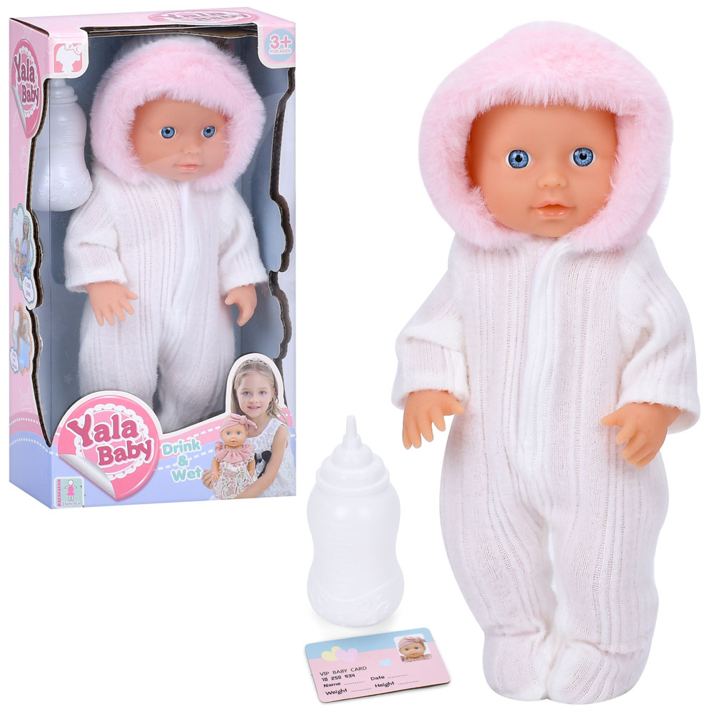 Пупс YL2425E-H (48шт) 25см, п'є-пісяє, пляшечка, в кор-ці, 15,5-29-8см
