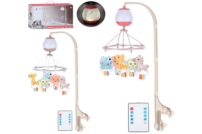 Карусель на кроватку HL2025-79 (6шт) д/к(ІЧ), мобіль на ліжечко, 45-27-в75,5см, підвіски 5шт(тварини