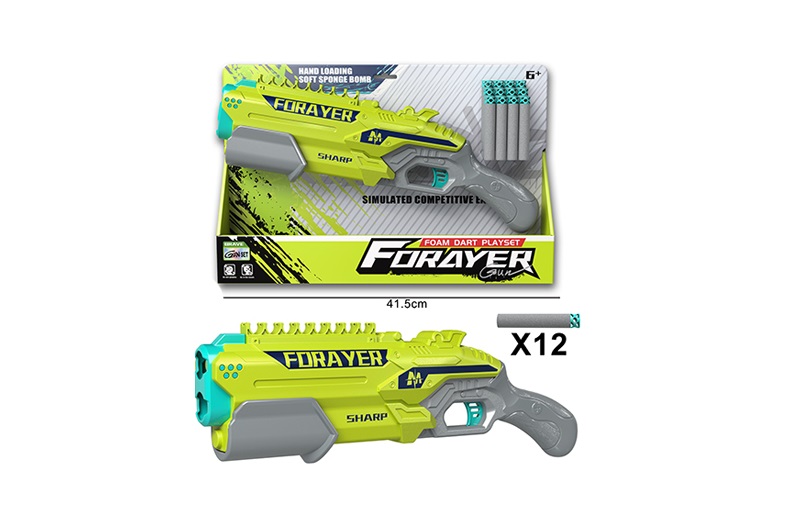 Пістолет 8689C (24шт) 41см, м'які кулі 12шт, в кор-ці, 41,5-27,5-7,5см