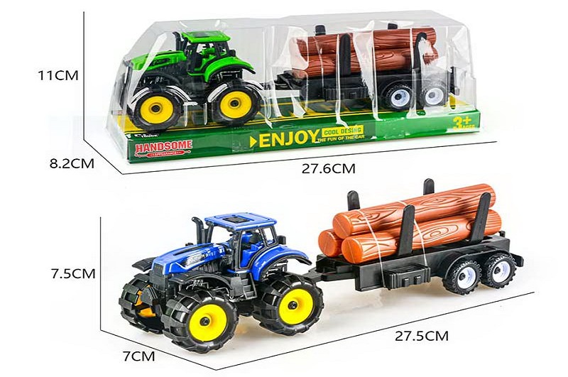 Трактор арт. 9870-3A, інерц, 2 кольори, під слюдою 27,6*8,2*11см.