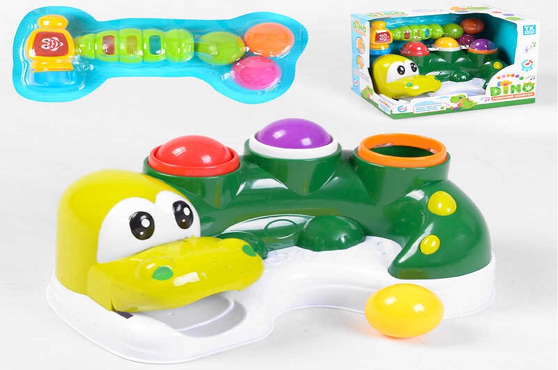 Музична стукалка 69411 (24/2) TK Group", "Динозавр", на батарейках, світлові та звукові ефекти моло"