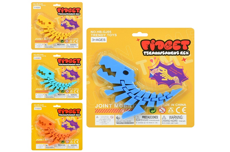 Гра HB-GJ05 (180шт) антистрес, динозавр, 15см, 4 кольори, на листі, 18,5-19,5-1,5см