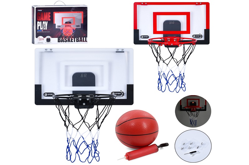 Баскетбольне кільце MR 1453 (8шт) щит (пластик) 42-28см, електронне табло, звук, кільце метал 25см,