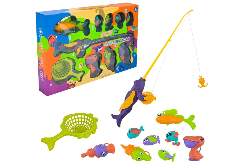 Рибалка арт. PL-725-40 (42шт/2) вудка, 8 рибок, сачок, короб. 41*6*27 см.