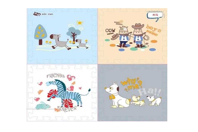 Килимок-пазл M 20350 (15) 4 м`які елементи, матеріал: EVA, розмір пазла:61x61х1 см, в плівці