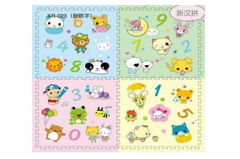 Килимок-пазл M 20351 (15) 4 м`які елементи, матеріал: EVA, розмір пазла:61x61х1 см, в плівці