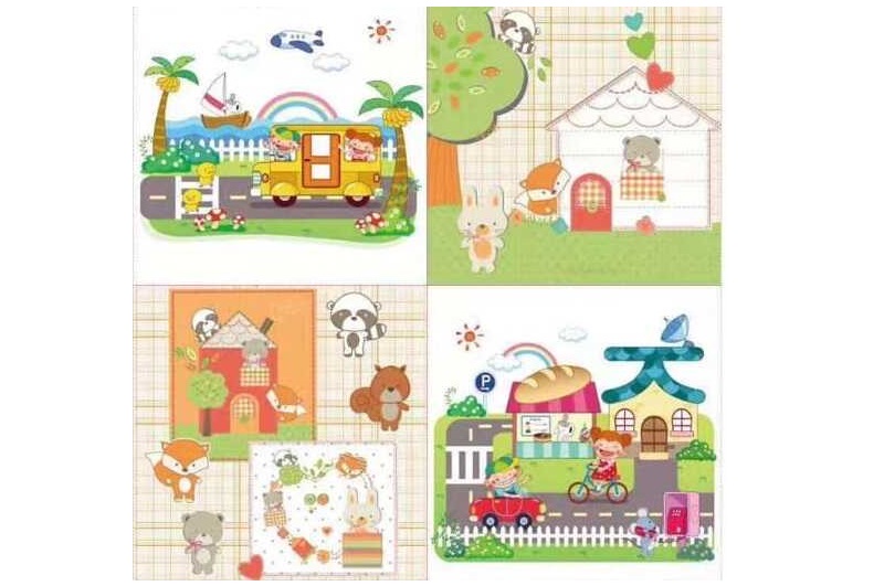 Килимок-пазл M 20348 (15) 4 м`які елементи, матеріал: EVA, розмір пазла:61x61х1 см, в плівці