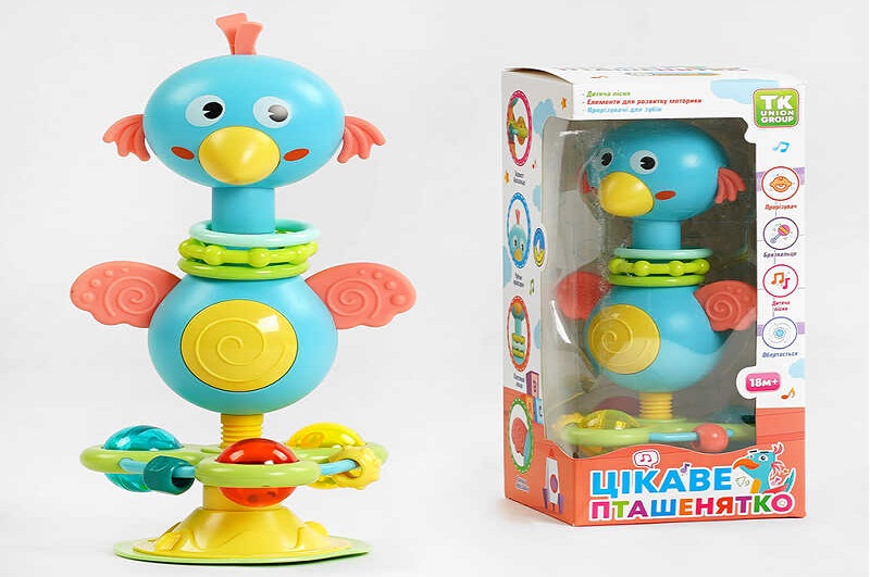 Брязкальце Цікаве пташенятко" 45712 (60) "TK Group", УКР. МОВА, пташка, присоска, прорізувач, мелод"