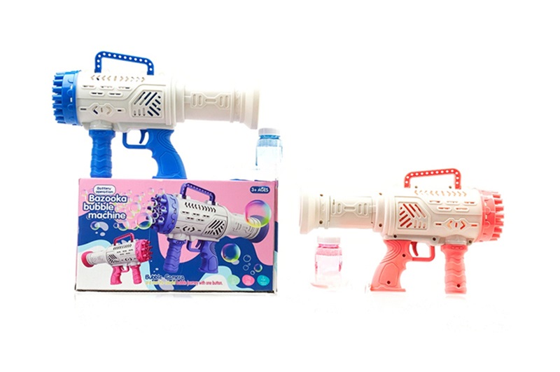 Мильні бульбашки 117-9 (30шт) автомат/бластер, 27см, запаска 7,5см, мікс кольорів, на бат-ці, в кор-