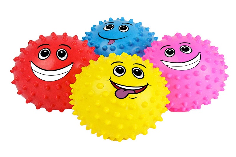 М'яч 12см їжак BT-PB-0227 смайлик 4кол.25г 3шт.в сітці /360/ УПАК3шт