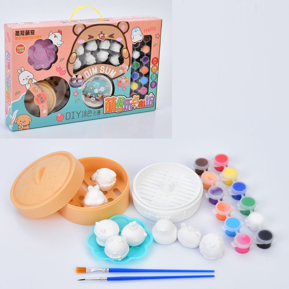 Набір для творчості MK 5494 (12шт)  гіпсові фігурки 8шт, 2,5см, фарби 12шт, скринька, підставка, пал