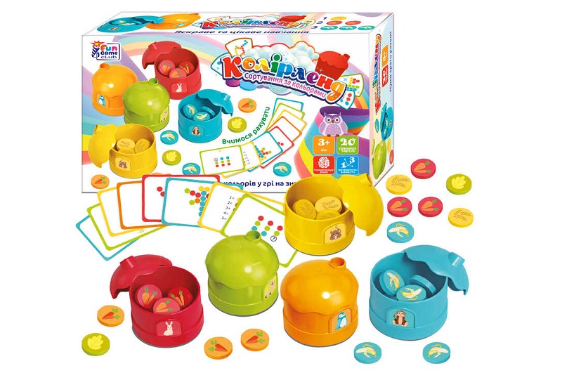 Навчальна гра Колірленд" 56703 (12/2) "4FUN Game Club", 20 карток, 5 боксів-будиночків, в кор"