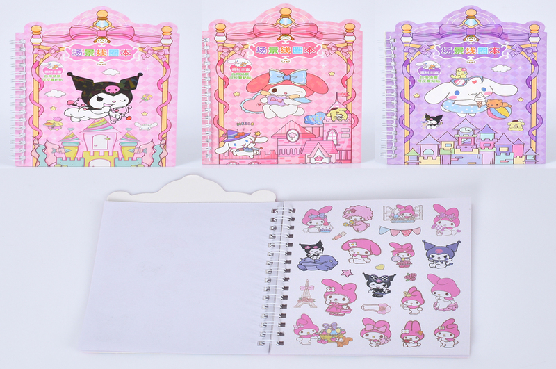 Набір для творчості SZ240905 Упак12шт(384шт) KR,блокнот,спіраль, наліпки,3 вид, у пак,12-17,5-1см, у