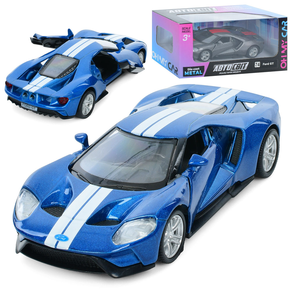 Машина AS-3116 (48шт) АвтоСвіт, Ford GT 2019, метал, інерц, 12см, відчиняются двері, гумові колеса,