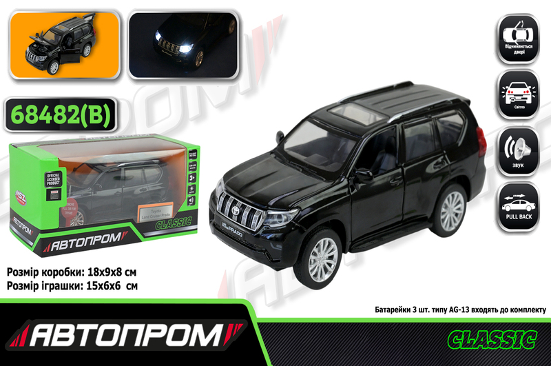 Машина мет. АВТОПРОМ арт. 68482(B) (48шт/2)  1:32 Toyota Land Cruiser Prado, батар,світло,звук,відкр