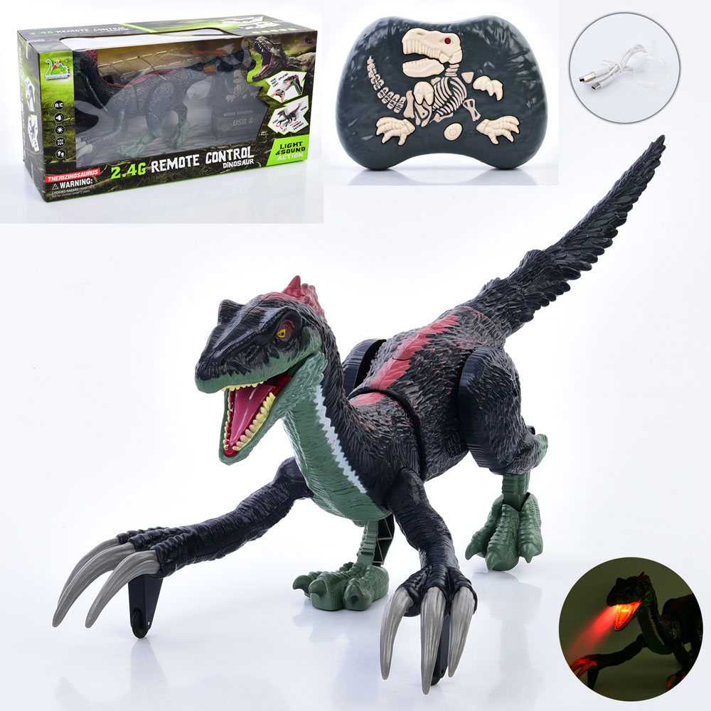 Динозавр RS056 (12шт) р/к2,4G,акум,46см,ходить,звук,світло,пара/дим,USBзарядне,в кор-ці,49-24-18см