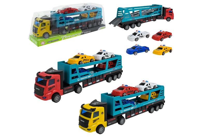 Трейлер  арт. 666-6 (72шт/2)  2кольра,4машинки в наборі, короб. 35*7*13см