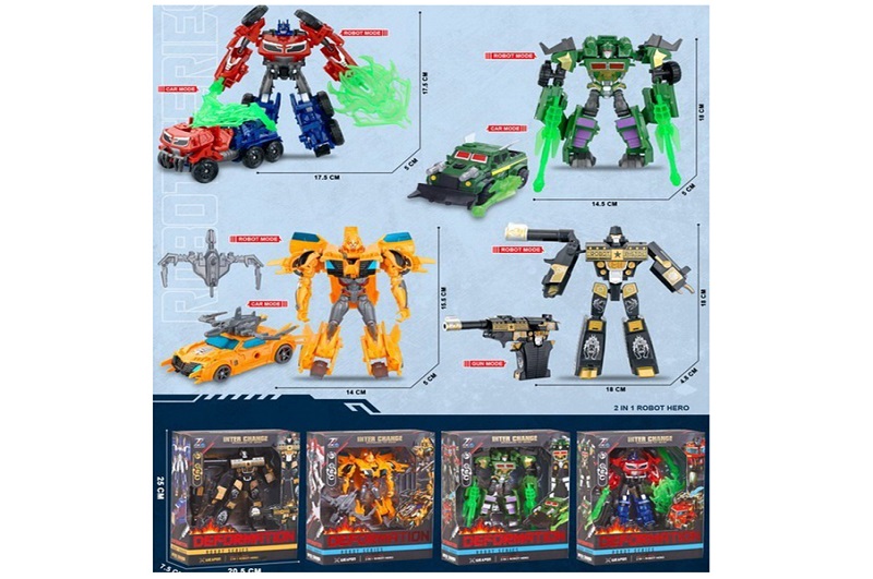Трансформер 8816-100 (24шт) TF, 15см, 4 види (робот+пістолет, 3види-робот+транспорт), в кор-ці, 20,5