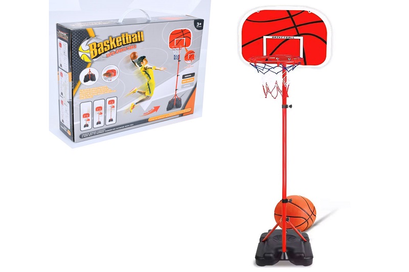 Баскетбольне кільце MR 1231 (6шт) на стійці (метал) 143см,щит (пласт) 38-29см,кільце пластик 25см,сі