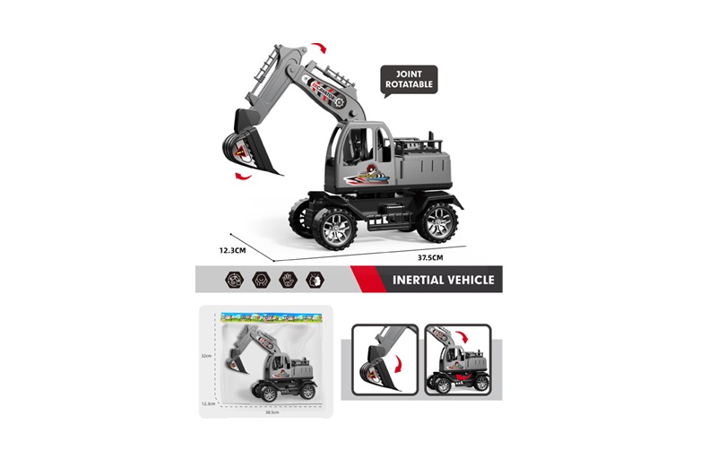 Будтехніка YJ5168-11A (36шт) інерц, екскаватор, 30см, рухливі деталі, у пакеті, 37-25-12см