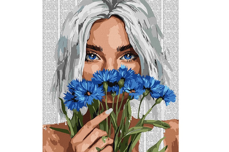 Картина по номерах Барвиста поезія: Волошки" 40х50см  KHO8584"