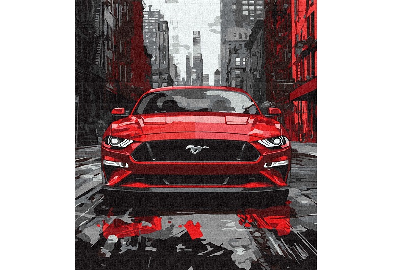 Картина по номерах Червоний мустанг" 40х50см  KHO5157"