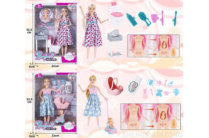 Лялька вагітна 29см 8082-7/9 з дитиною та аксес.2в.кор.32,5*6*22 /60/