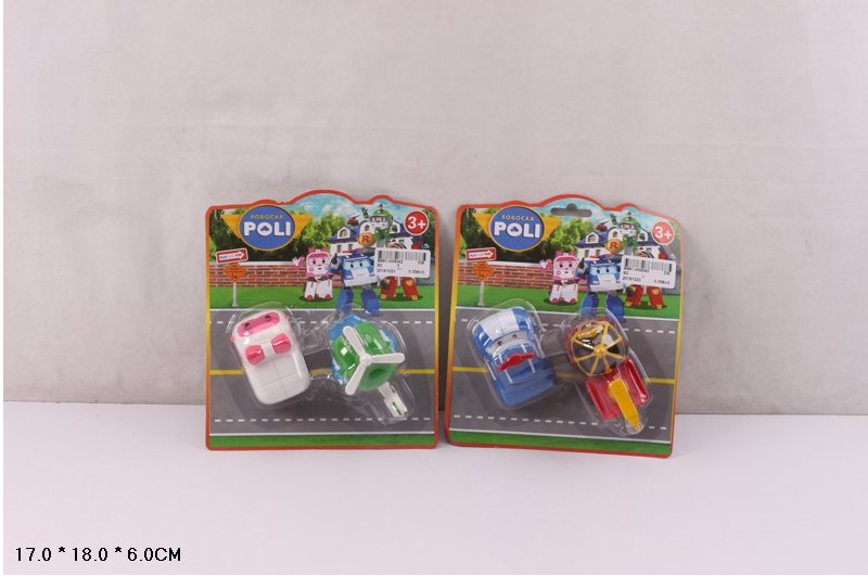 Машинка на коліщатах  арт. 9D (336шт/2) Robocar Poli, 2 види мікс, 2 героя на планшет 17*18*6 см
