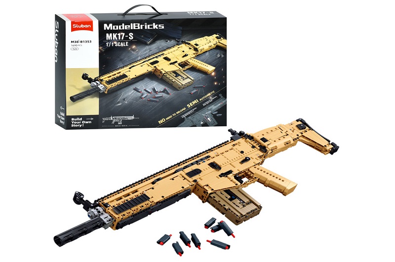 Конструктор SLUBAN M38-B1353 (4шт) зброя, автомат, 82,6-26см, 1:1, 1690дет, в кор-ці, 45-38-12,5см