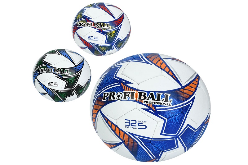 М'яч футбольний 2500-305 (30шт) розмір 5,  ПУ1, ручна робота, 32 панелі, 410-430г, 3 кольори, у паке