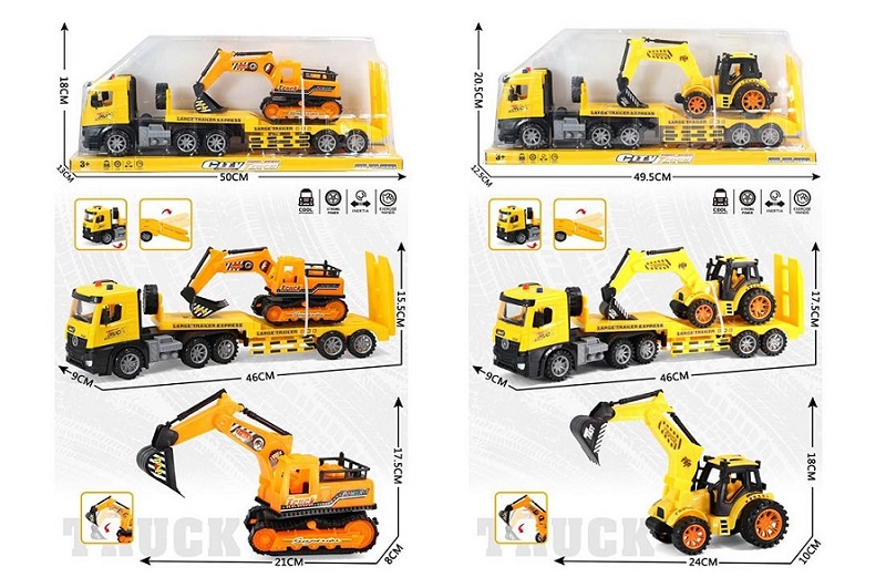 Трейлер 588A-4/6 автовоз з будтехнікою інерц.2в.пласт.50*13*18 /36/